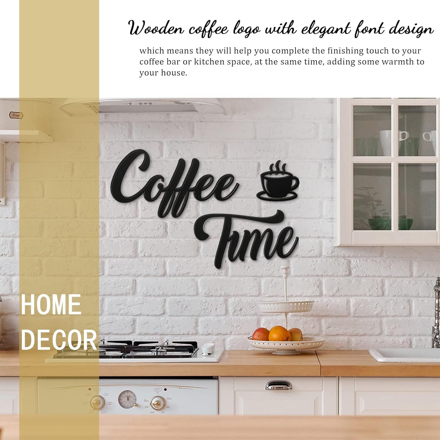 7 Pieces Coffee Time Rustic Sign Coffee Wall Art Coffee Sign Wall Decor with Coffee Beans and Coffee Cups Sign for Coffee Bar Home Office Kitchen (Basic Style)