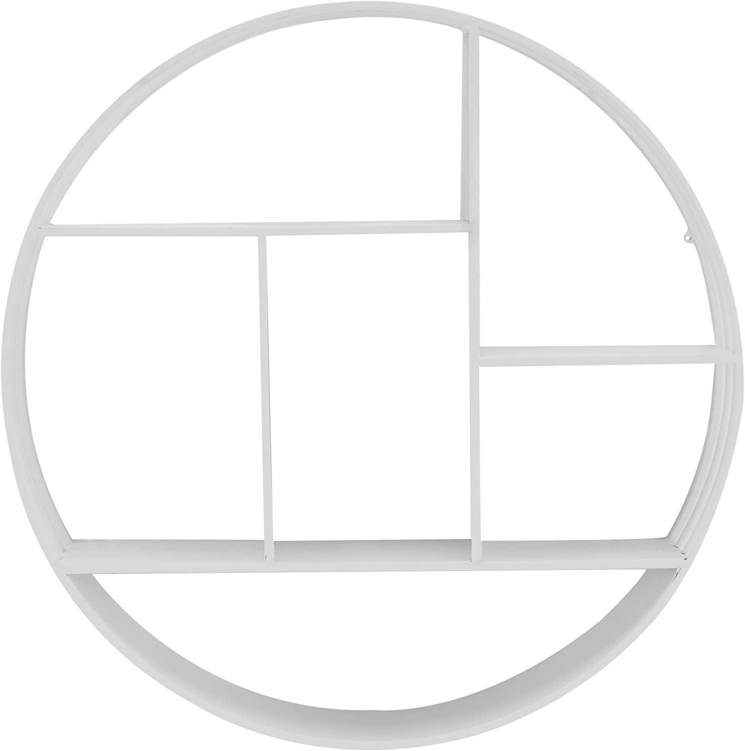 & Co. White Brody Wall Shelf, round 3 Tier Wall Mounted Floating Shelf for Bathroom, Bedroom, Living Room Decor, Metal, Industrial, 27.5 Inches