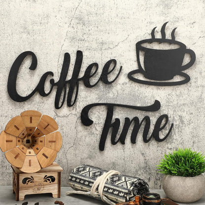 7 Pieces Coffee Time Rustic Sign Coffee Wall Art Coffee Sign Wall Decor with Coffee Beans and Coffee Cups Sign for Coffee Bar Home Office Kitchen (Basic Style)