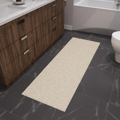 2' X 6' Shaggy Runner Rug - Plush & Cozy Non-Slip Carpet for Bedroom, Living Room, Bathroom & Entryway - Durable & High-Traffic Friendly for Hallways & Dorms, Cream