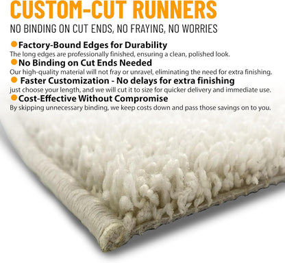 2' X 6' Shaggy Runner Rug - Plush & Cozy Non-Slip Carpet for Bedroom, Living Room, Bathroom & Entryway - Durable & High-Traffic Friendly for Hallways & Dorms, Cream