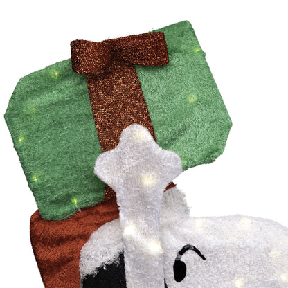 Peanuts Christmas 32" Prelit Snoopy Holding Present Outdoor Decoration - Clear Lights