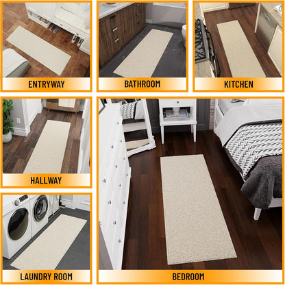 2' X 6' Shaggy Runner Rug - Plush & Cozy Non-Slip Carpet for Bedroom, Living Room, Bathroom & Entryway - Durable & High-Traffic Friendly for Hallways & Dorms, Cream
